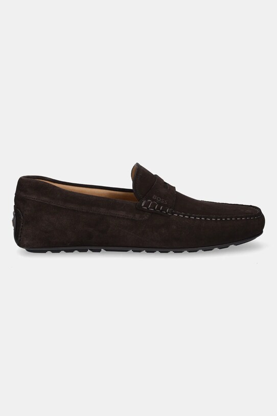 BOSS mocasini din piele întoarsă Noel 50541750.201 maro SS25