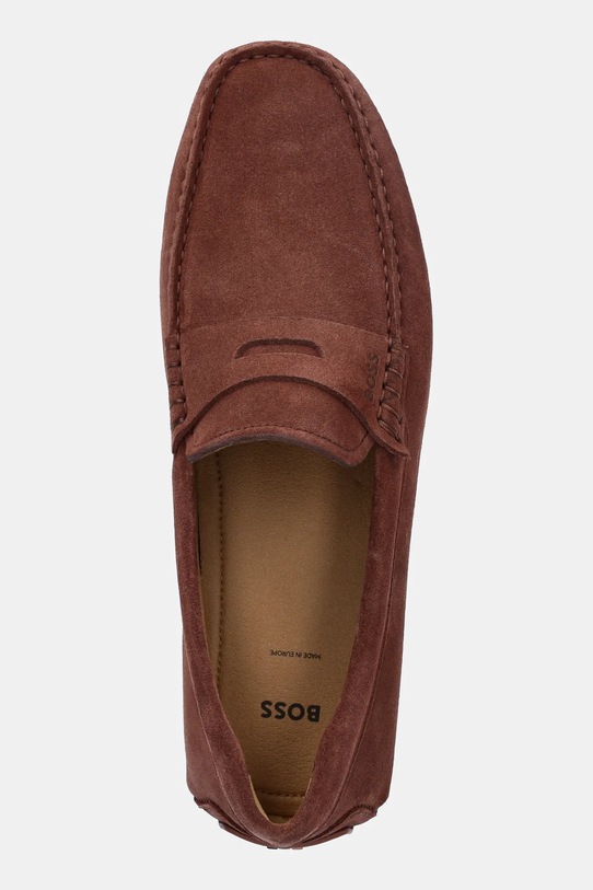BOSS mokasyny zamszowe Noel bordowy 50541750.224