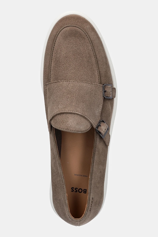 BOSS mokasyny zamszowe Sienne brązowy 50541760.260