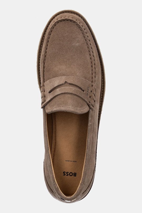 BOSS mocasini din piele intoarsa Kope maro 50541772.260