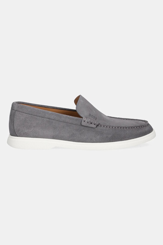 BOSS mocasini din piele intoarsa Sienne 50543083.035 gri SS25