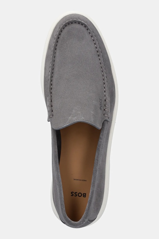 BOSS mocasini din piele intoarsa Sienne gri 50543083.035