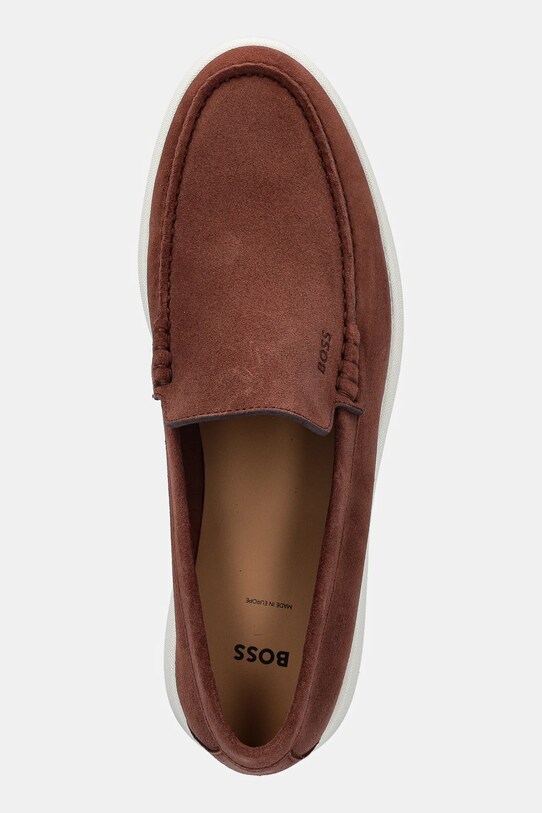BOSS mocasini din piele intoarsa Sienne portocaliu 50543083.224