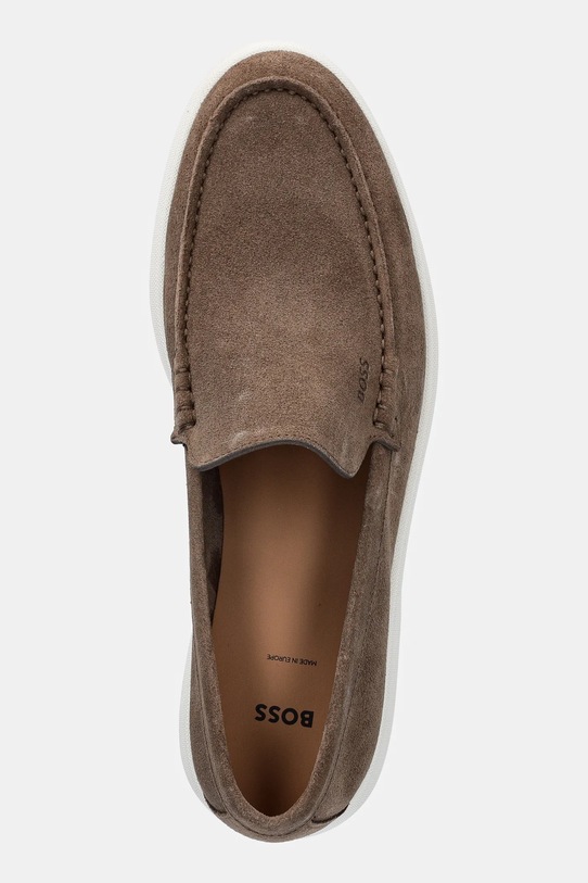 BOSS mokasyny zamszowe Sienne brązowy 50543083.260