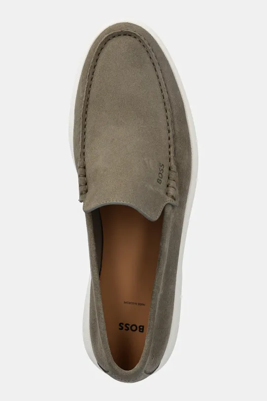 BOSS mocasini din piele intoarsa Sienne verde 50543083.342