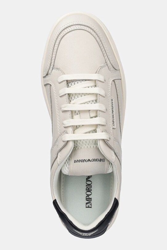 Emporio Armani sneakersy skórzane beżowy X4X568.XN162.U065
