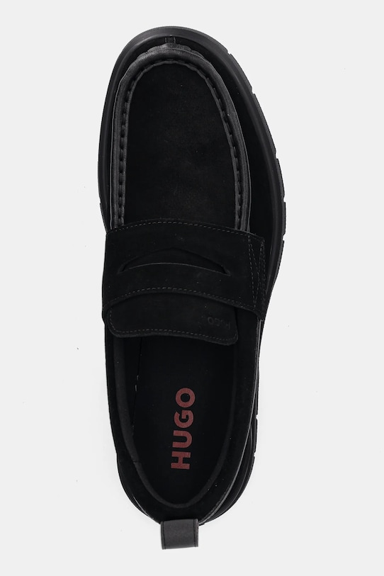 Замшеві мокасини HUGO Ryan чорний 50541827.001