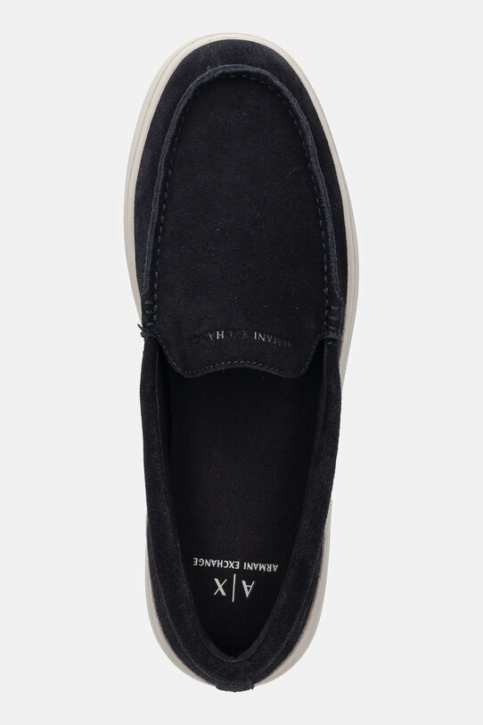 Armani Exchange mokasyny skórzane granatowy XUY011.XV868.U645
