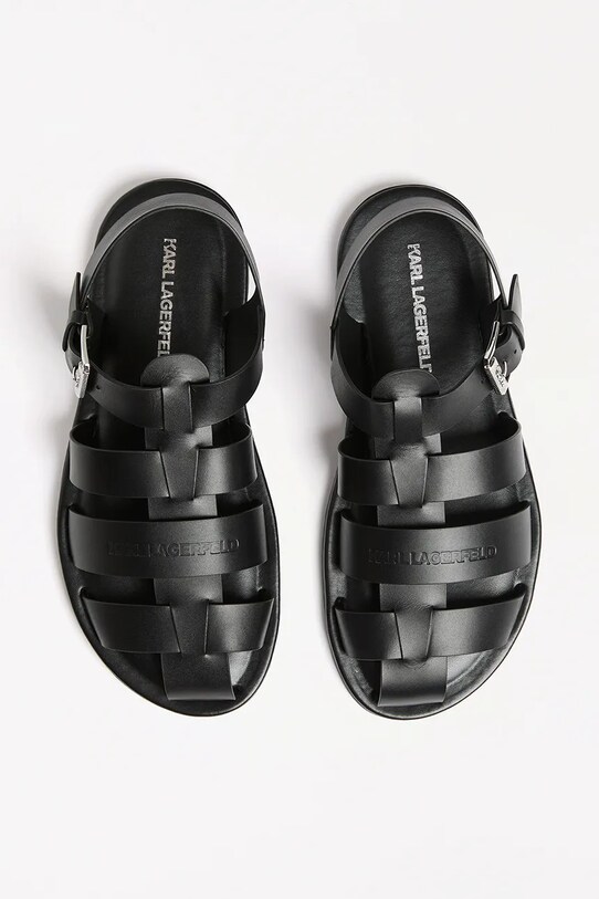 Шкіряні сандалі Karl Lagerfeld KASTOR III чорний KL70223.000