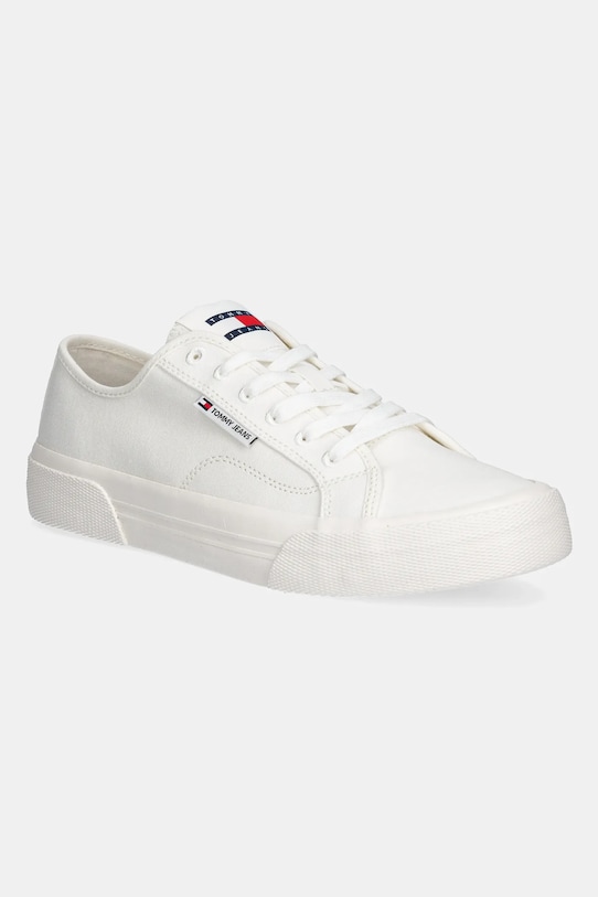 Πάνινα παπούτσια Tommy Jeans LACE UP CANVAS COLOR Planet friendly λευκό EM0EM01543