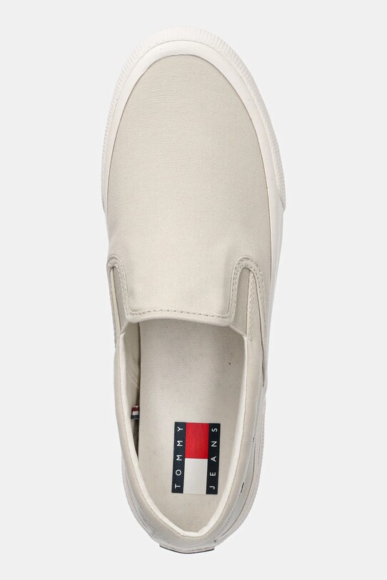 Tommy Jeans teniși SLIP ON CANVAS COLOR bej EM0EM01544