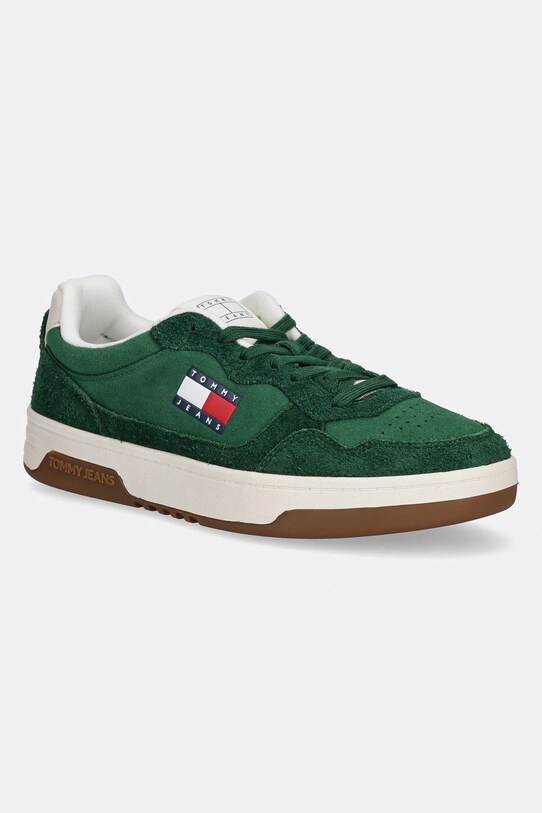 Tommy Jeans velúr sportcipő CUPSOLE SUEDE alacsony zöld EM0EM01568