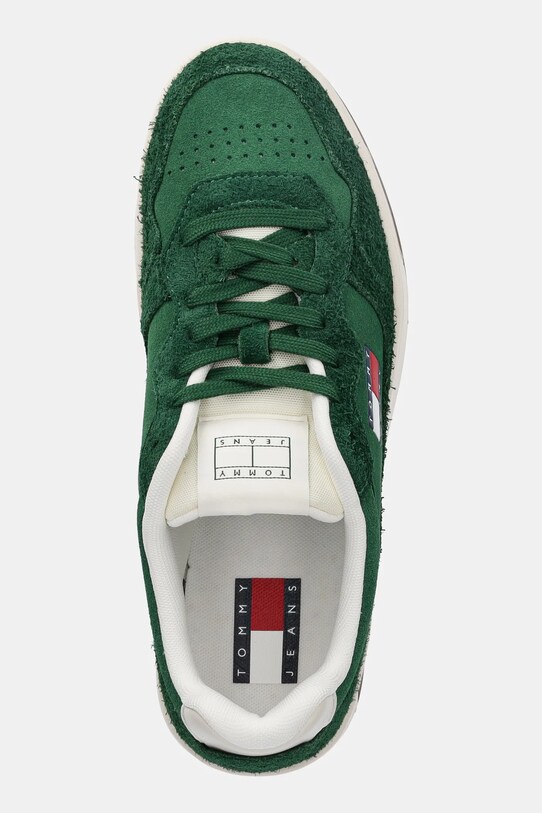 Tommy Jeans velúr sportcipő CUPSOLE SUEDE zöld EM0EM01568