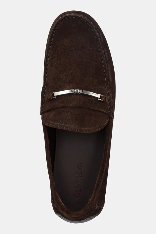 Calvin Klein mokasyny zamszowe DRIVER W/ NY BIT SUE brązowy HM0HM01759