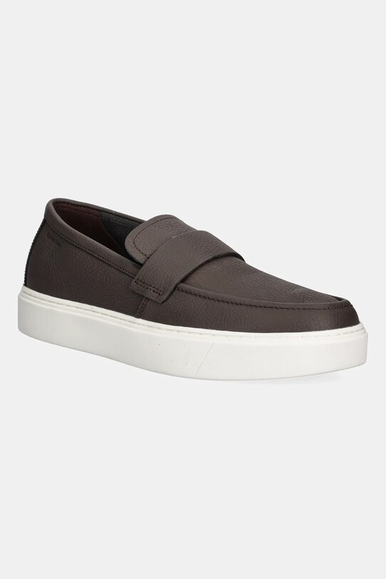 Calvin Klein mokasyny skórzane MOCCASIN LTH UNLINED brązowy HM0HM01813