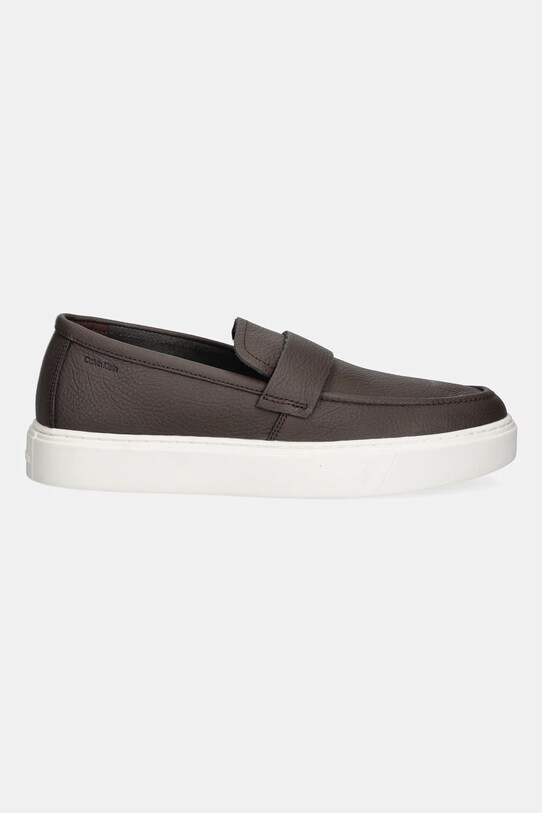 Calvin Klein mokasyny skórzane MOCCASIN LTH UNLINED HM0HM01813 brązowy SS25