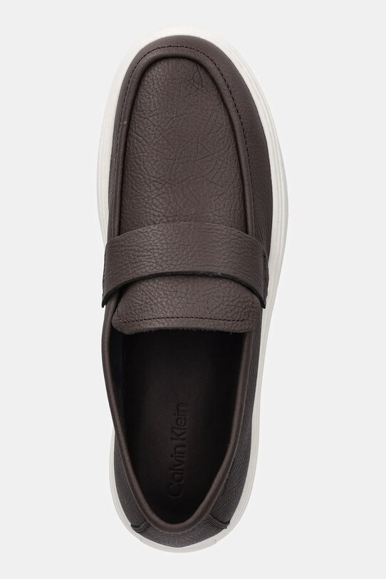Calvin Klein mokasyny skórzane MOCCASIN LTH UNLINED brązowy HM0HM01813