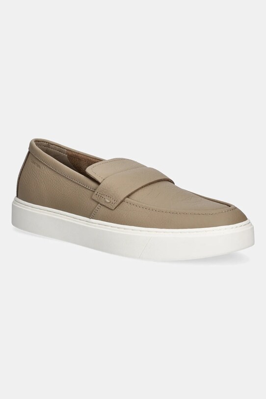 Δερμάτινα μοκασίνια Calvin Klein MOCCASIN LTH UNLINED λείο δέρμα καφέ HM0HM01813
