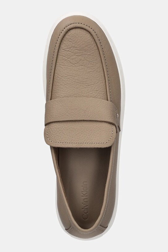 Δερμάτινα μοκασίνια Calvin Klein MOCCASIN LTH UNLINED καφέ HM0HM01813
