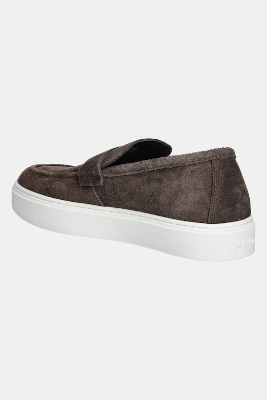 Încălțăminte Calvin Klein mocasini din piele intoarsa MOCCASIN SUE UNLINED HM0HM01819 maro