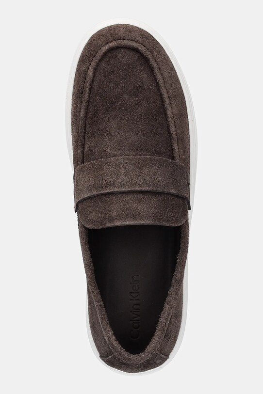 Calvin Klein mokasyny zamszowe MOCCASIN SUE UNLINED brązowy HM0HM01819