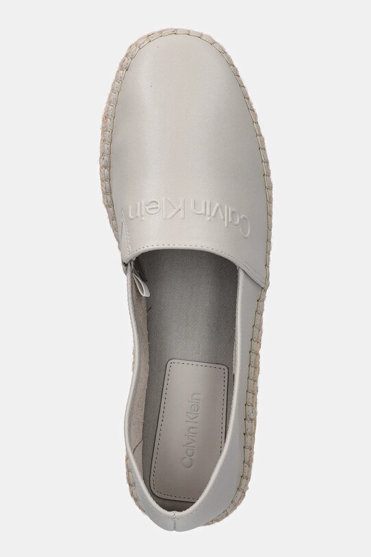 Kožené espadrilky Calvin Klein ESPADRILLE LTH šedá HM0HM01882
