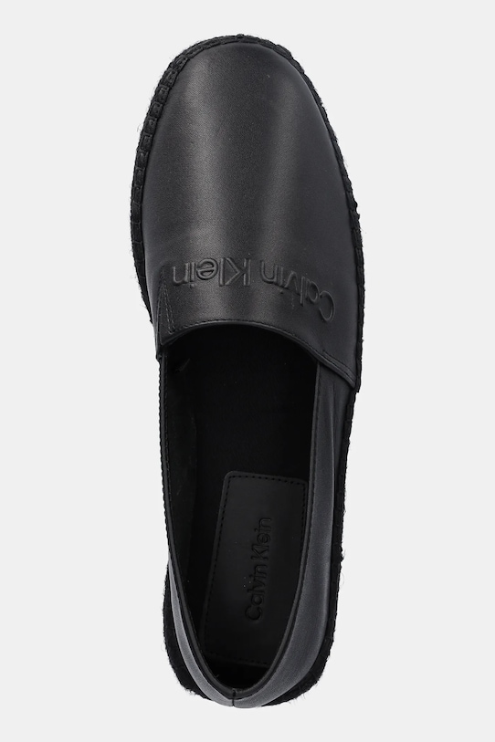 Calvin Klein espadryle skórzane ESPADRILLE LTH czarny HM0HM01882