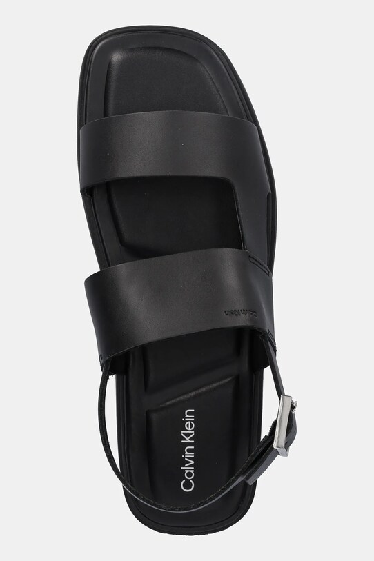 Kožené sandále Calvin Klein BACK STRAP W/ BUCKLE čierna HM0HM01736