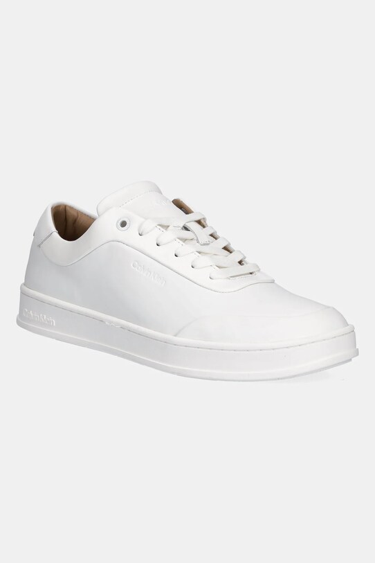 Кожаные кроссовки Calvin Klein LOW TOP LACE UP OXFORD RUBB LTH низкая белый HM0HM01708
