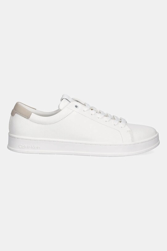 Calvin Klein sneakersy skórzane LOW TOP LACE UP NU HM0HM01758 biały SS25