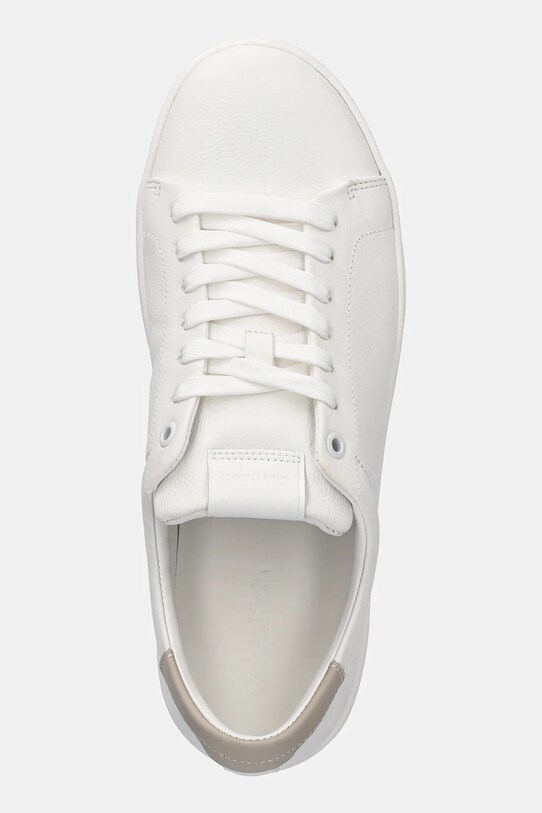 Calvin Klein sneakersy skórzane LOW TOP LACE UP NU biały HM0HM01758