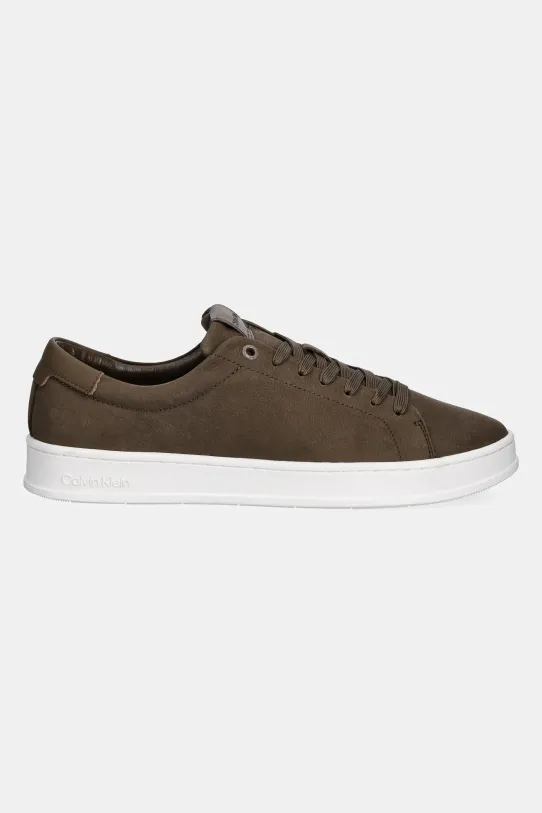 Calvin Klein sneakersy skórzane LOW TOP LACE UP NU HM0HM01758 brązowy SS25