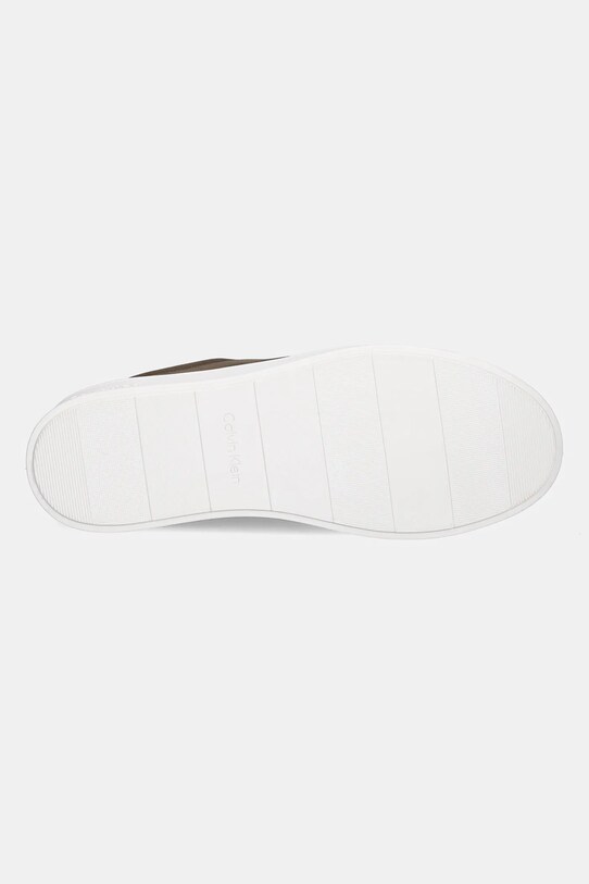 Kožené sneakers boty Calvin Klein LOW TOP LACE UP NU HM0HM01758 hnědá