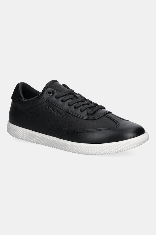Calvin Klein sneakersy skórzane LOW TOP LACE UP TMBL LTH niska czarny HM0HM01803