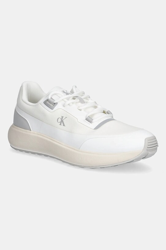 Sneakers boty Calvin Klein Jeans ATHLEISURE RUNNER TECH RIPSTOP Planet friendly bílá YM0YM01205