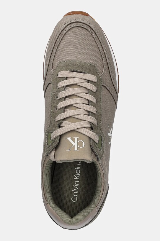 Кросівки Calvin Klein Jeans RUNNER SOCK LACEUP MG CANVAS зелений YM0YM01217