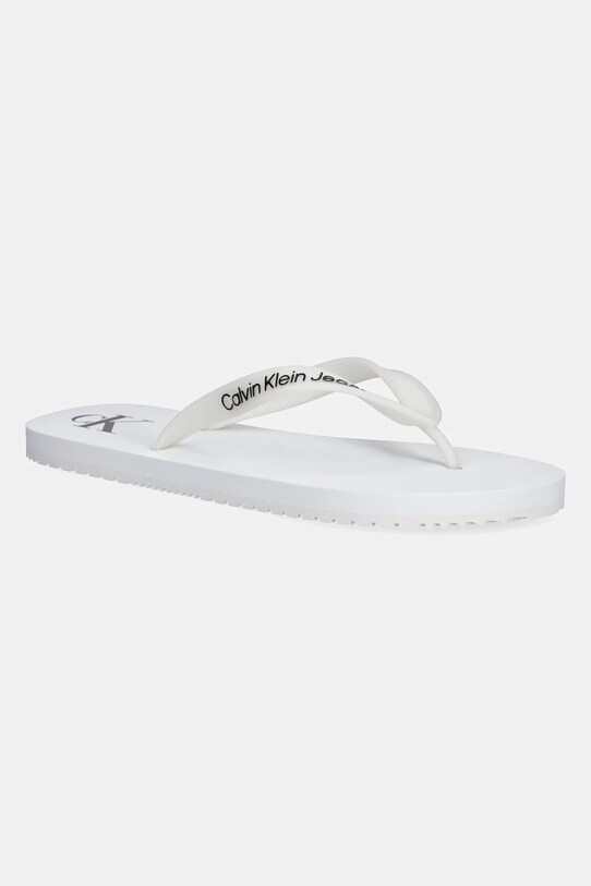 Calvin Klein Jeans șlapi BEACH SANDAL TRANSPARENT TPU alb YM0YM01267