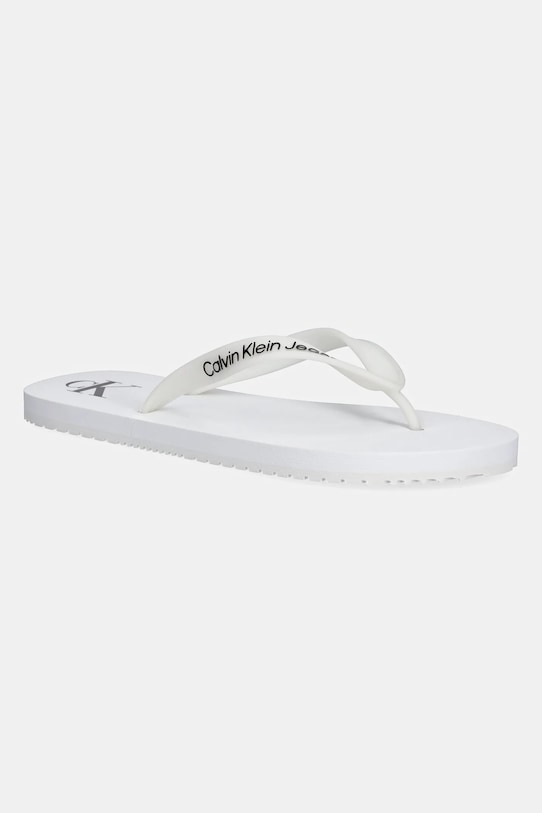 Calvin Klein Jeans șlapi BEACH SANDAL TRANSPARENT TPU alb YM0YM01267