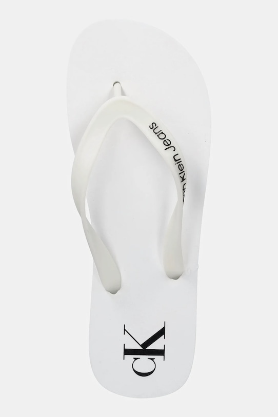 Calvin Klein Jeans șlapi BEACH SANDAL TRANSPARENT TPU alb YM0YM01267