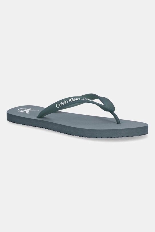 Calvin Klein Jeans șlapi BEACH SANDAL TRANSPARENT TPU turcoaz YM0YM01267