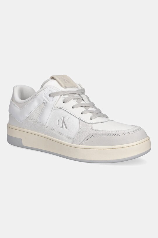 Παπούτσια Calvin Klein Jeans BASKET CUP LOW LACEUP LTH MIX συνθετικό λευκό YM0YM01308