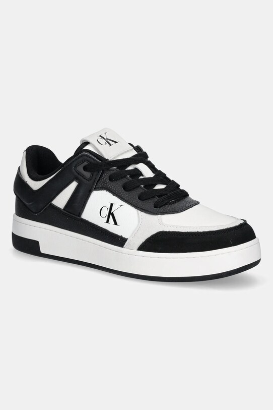 Обувки Calvin Klein Jeans BASKET CUP LOW LACEUP LTH MIX изкуствен черен YM0YM01308