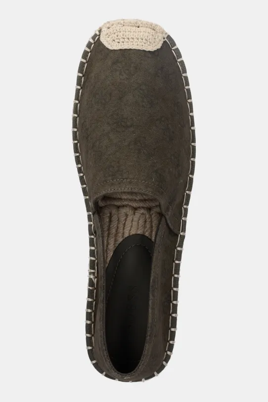 Guess espadrile din piele întoarsă ELCHE verde FMJELC.FAB14.GREEN
