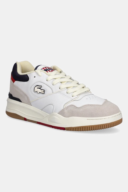 Lacoste sneakersy skórzane LINESHOT skóra zamszowa biały 48SMA0102