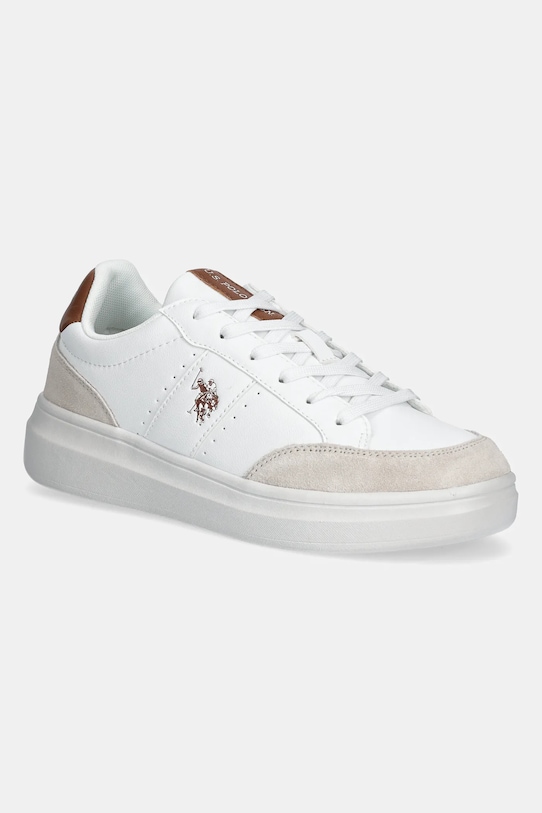 Sneakers boty U.S. Polo Assn. CODY přírodní kůže bílá CODY003M.5YS3