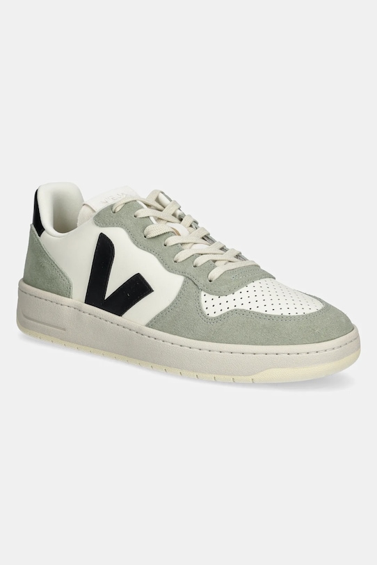 Veja sneakersy skórzane VI0220500B V-10 LEATHER skóra zamszowa zielony VI0220500B
