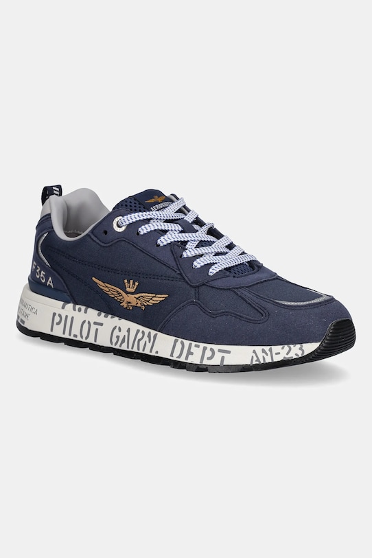 Sneakers boty Aeronautica Militare SC276CT3332 textilní námořnická modř SC276CT3332.08184
