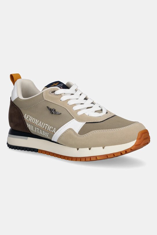 Sneakers boty Aeronautica Militare SC283CT3544 imitace semiše béžová SC283CT3544.57600