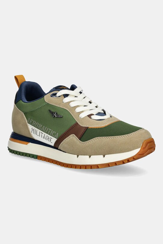 Sneakers boty Aeronautica Militare SC283CT3544 imitace semiše zelená SC283CT3544.94643