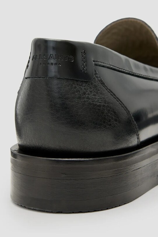 AllSaints mokasyny skórzane Bloom Loafer czarny M021FC